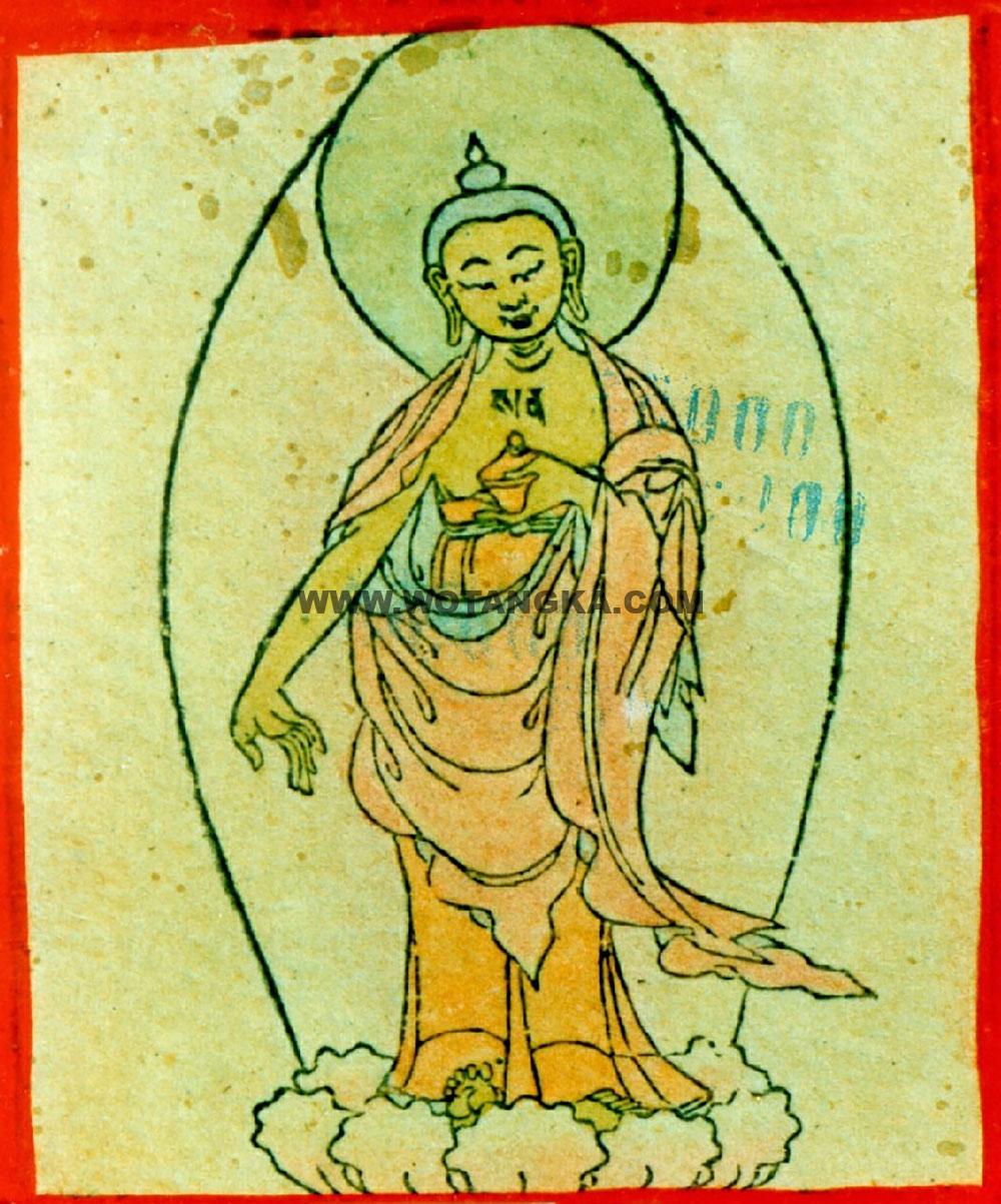 沃唐卡编号AC48123：六道佛陀之饿鬼道佛陀