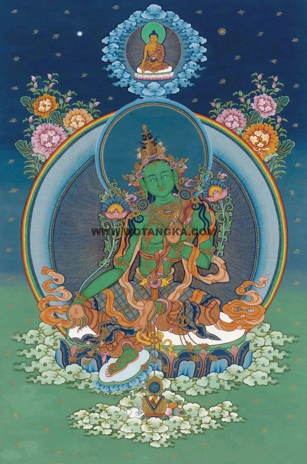 沃唐卡编号AC59625：绿度母