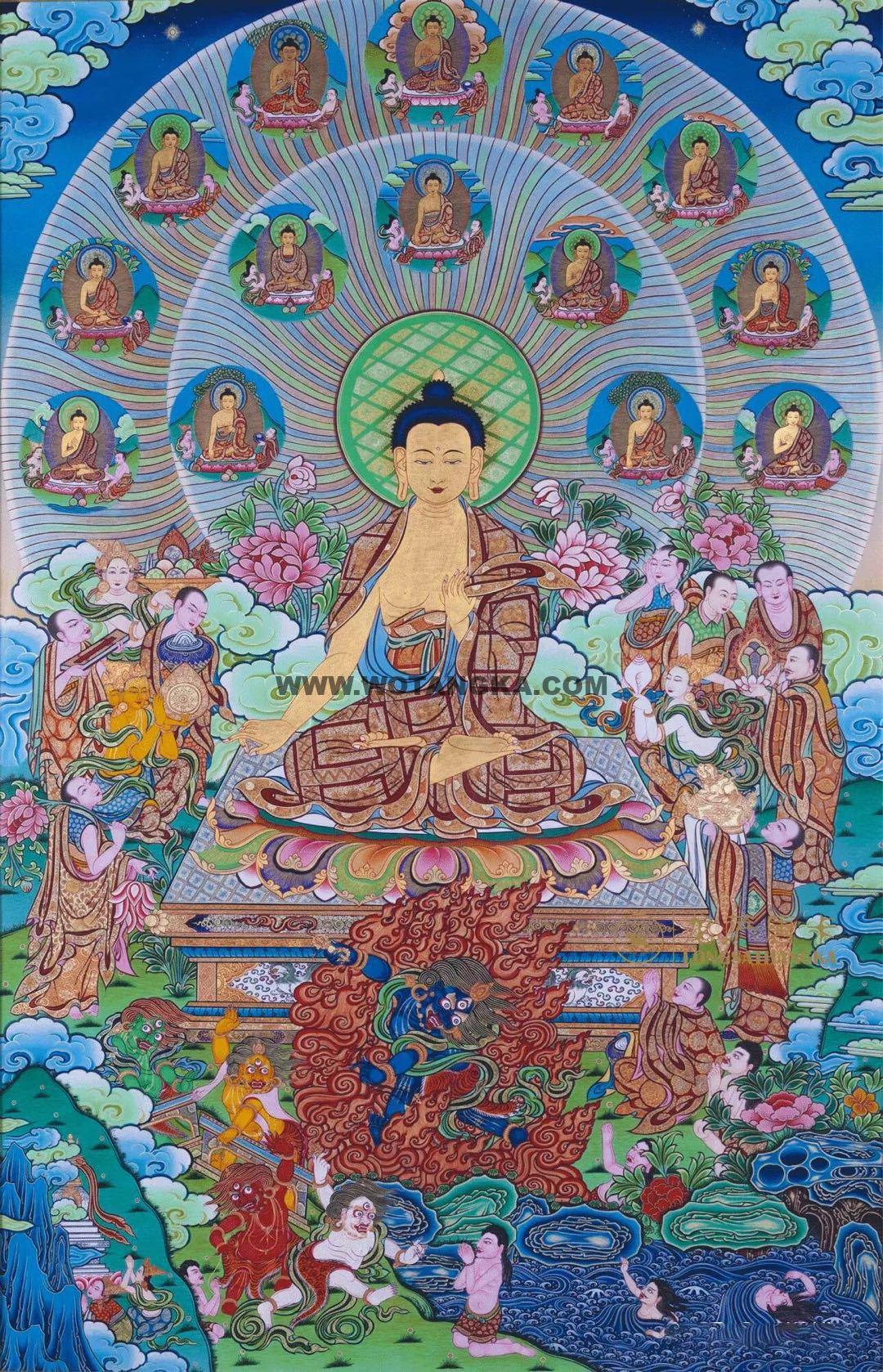 2024.12.22-释迦牟尼佛八相成道图古唐卡赏析