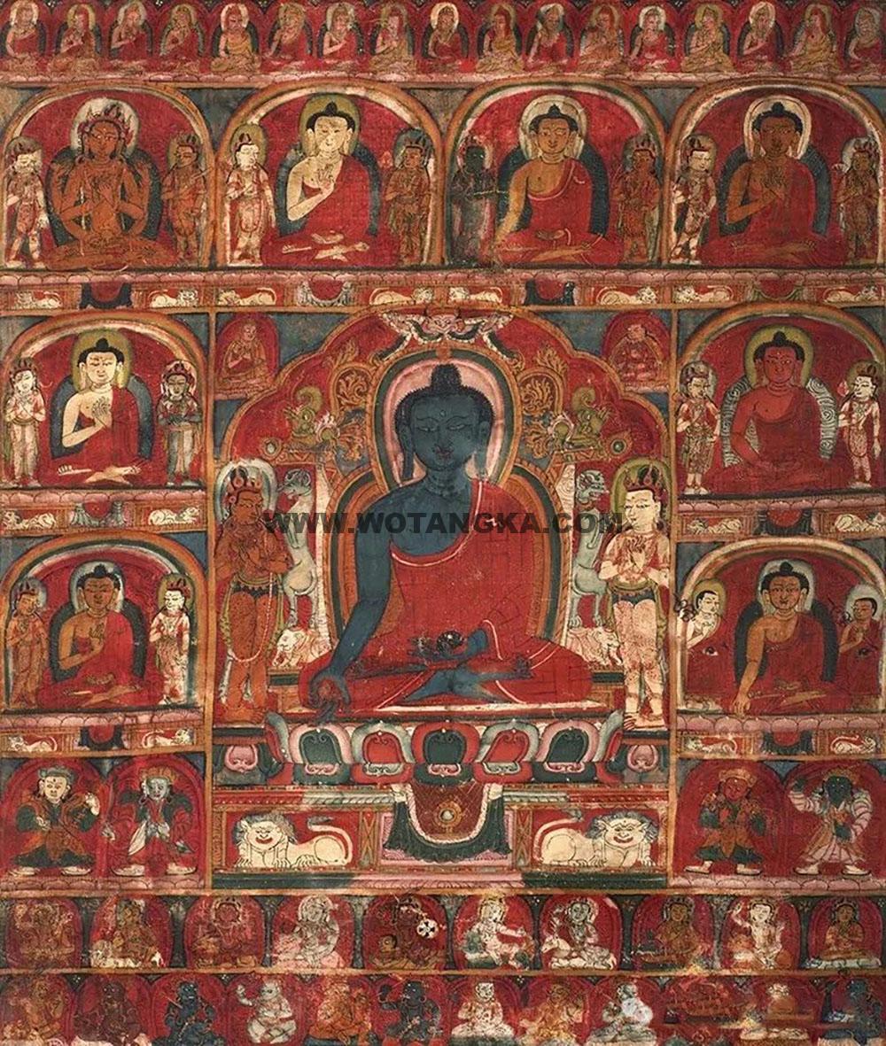 沃唐卡编号AC69344：药师八佛