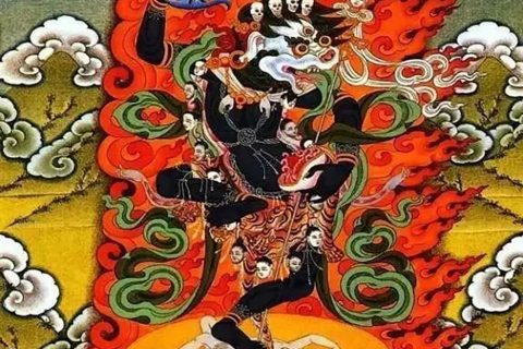 沃唐卡编号AC71667：狮面空行母