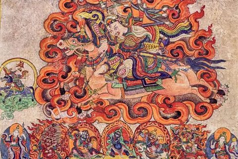 沃唐卡编号AC75668：尚拉正钦（Shang Lha）-舅神