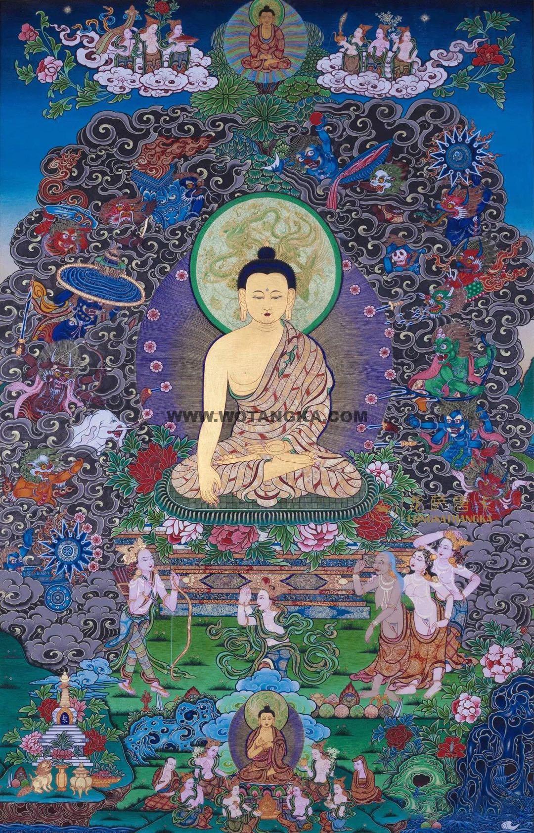 2024.12.22-释迦牟尼佛八相成道图古唐卡赏析