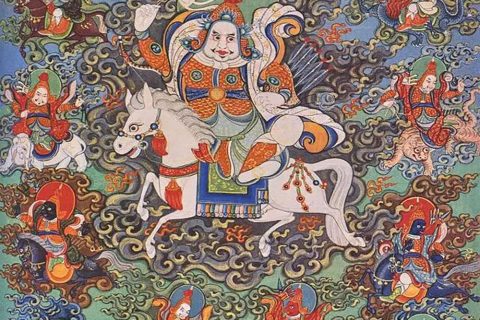 沃唐卡编号AC76153：格拉达玛（Dra Lha）-家神