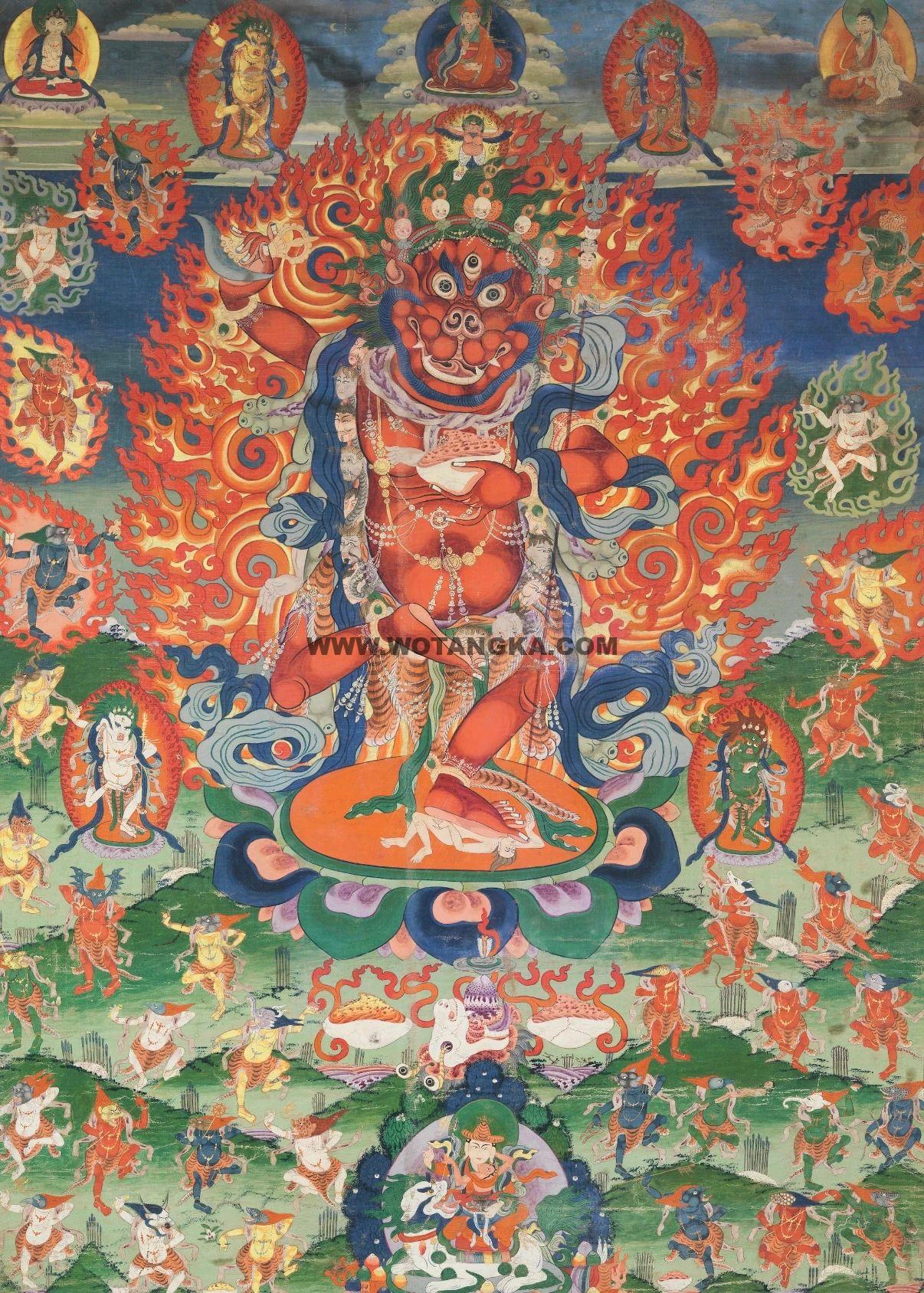 沃唐卡编号AC78224：狮面空行母