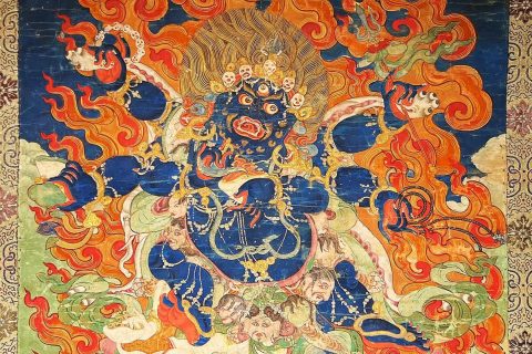 沃唐卡编号AC80204：六臂玛哈嘎拉