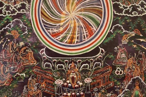 沃唐卡编号AC82798：释迦牟尼佛虹身相