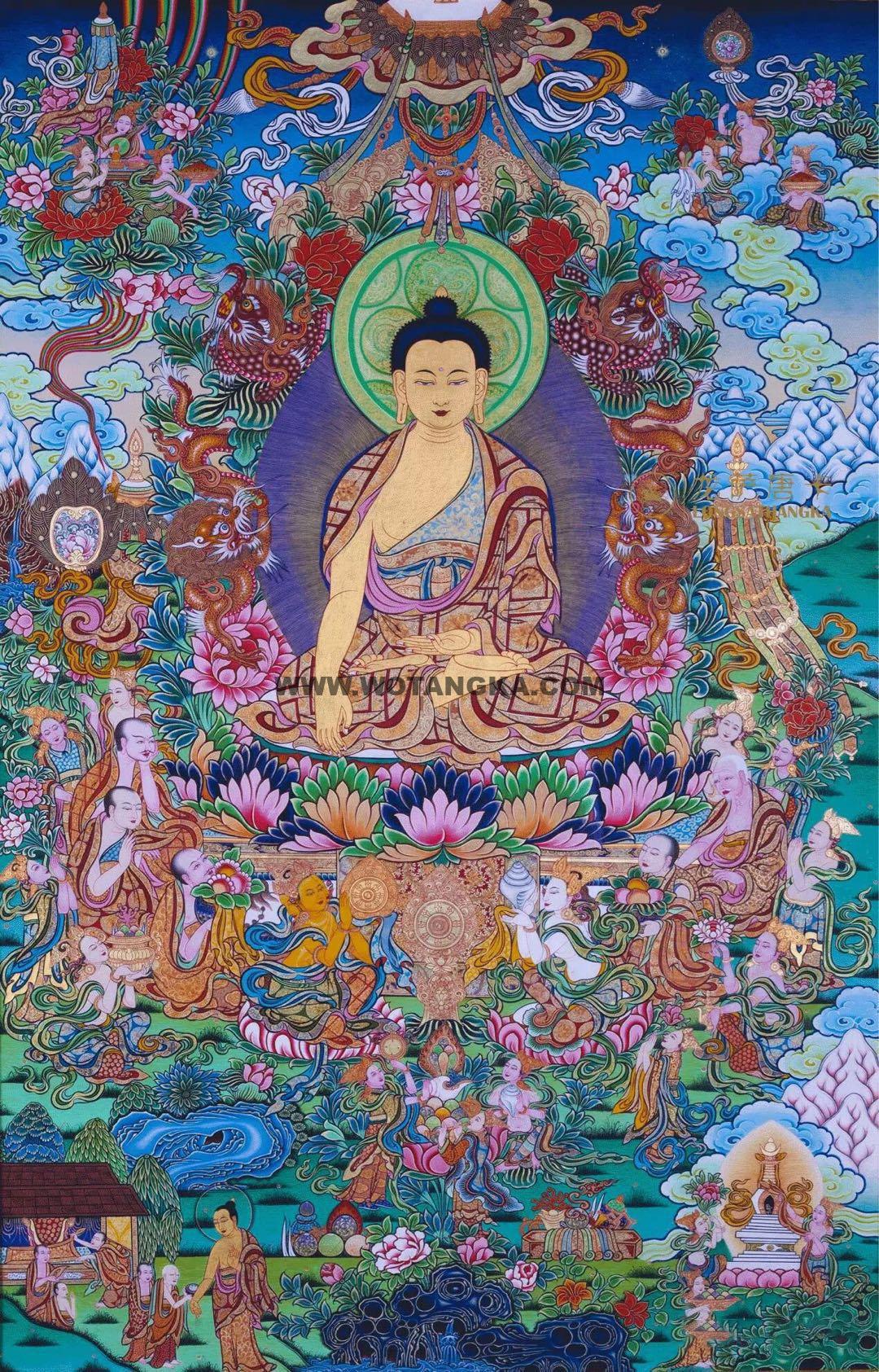 2024.12.22-释迦牟尼佛八相成道图古唐卡赏析