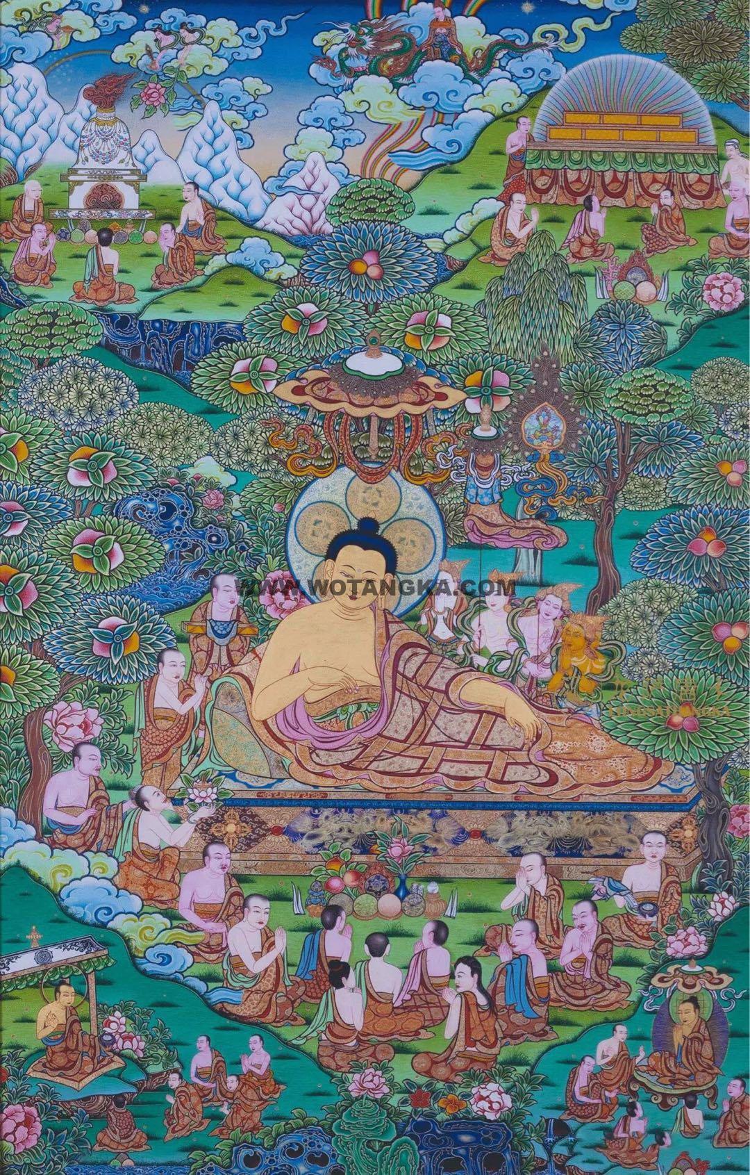 2024.12.22-释迦牟尼佛八相成道图古唐卡赏析