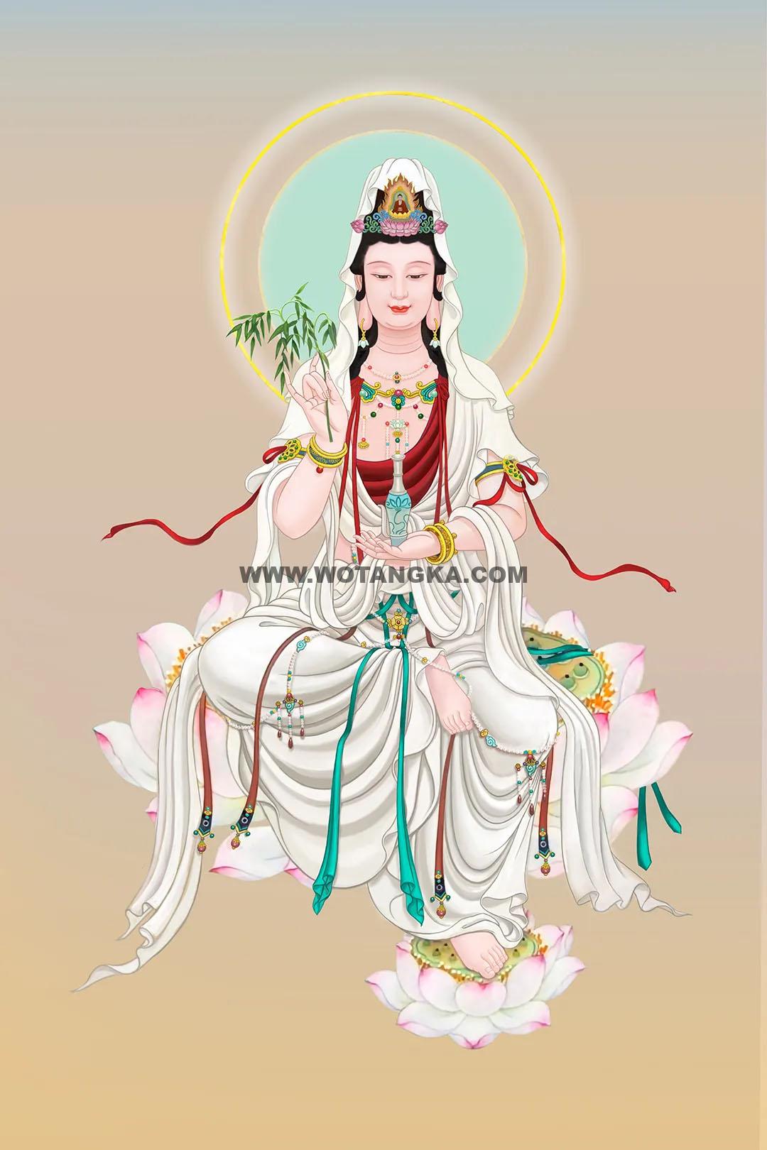 沃唐卡编号AC87374：净瓶观音