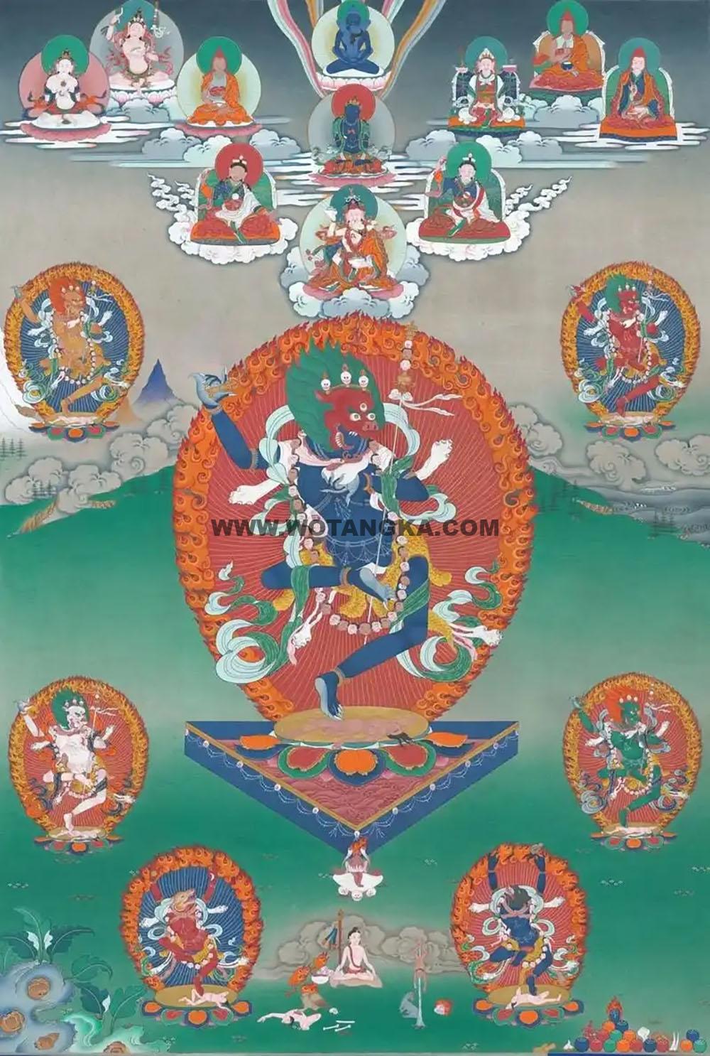 沃唐卡编号AC92063:狮面空行母总集