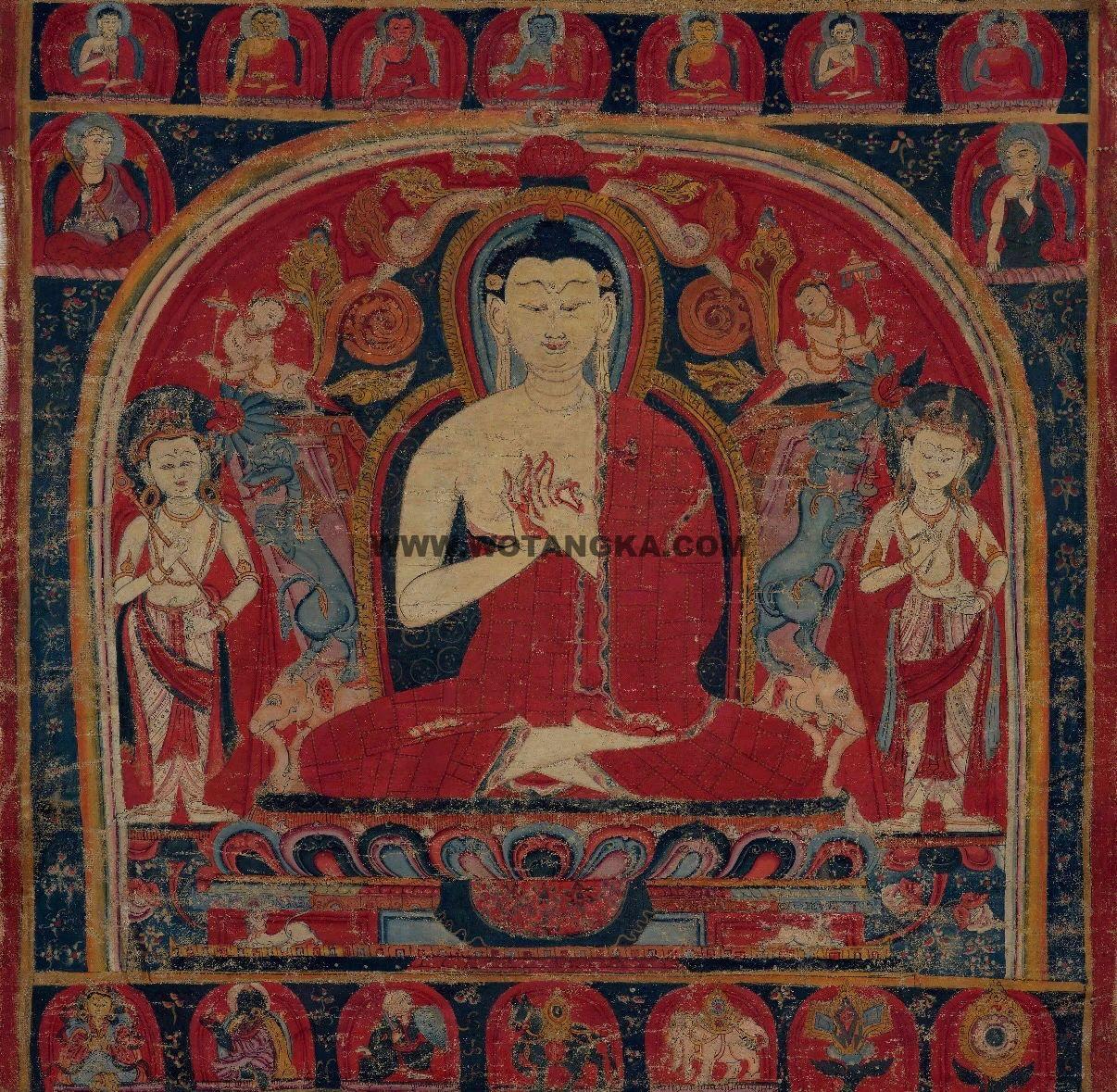 沃唐卡编号AC99929:释迦牟尼说法图