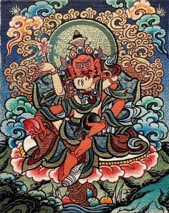 编号118-1197048：彩绘小唐卡-红财神·双身相（长方形·5*4CM左右）