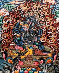 编号118-1552277：彩绘小唐卡-黑财神（长方形·5*4CM左右）