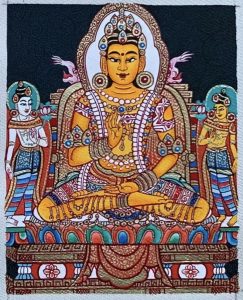 编号118-1801447：彩绘小唐卡-大日如来（长方形·5*4CM左右）