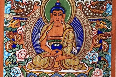 编号118-1899359：彩绘小唐卡-阿弥陀佛（长方形·5*4CM左右）