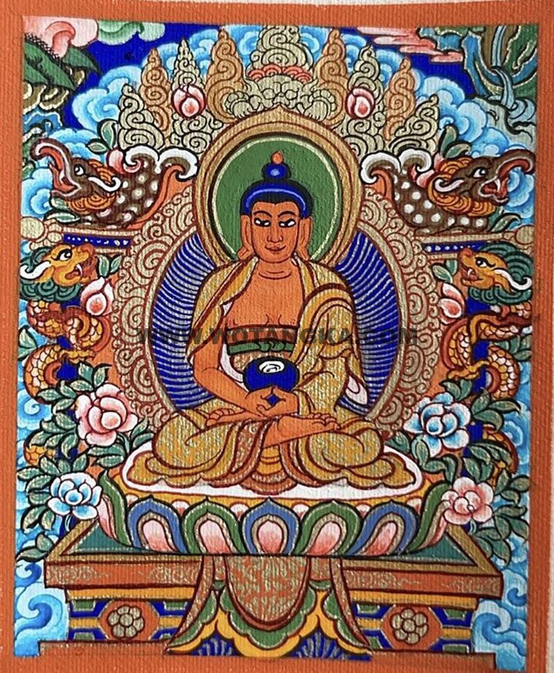 编号118-1899359：彩绘小唐卡-阿弥陀佛（长方形·5*4CM左右）