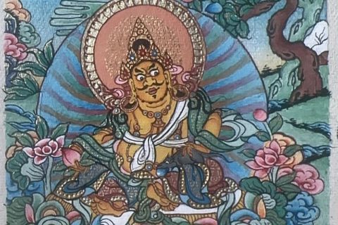 编号118-2087164：彩绘小唐卡-黄财神（长方形·5*4CM左右）