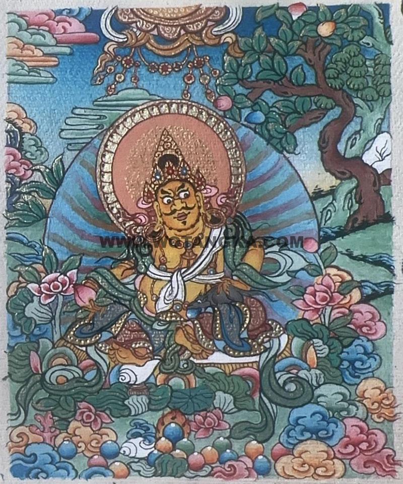 编号118-2087164：彩绘小唐卡-黄财神（长方形·5*4CM左右）