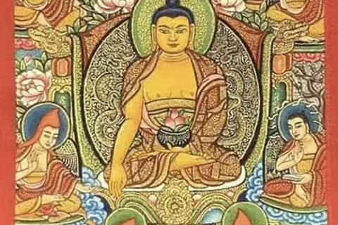 编号118-2598871：彩绘小唐卡-释迦牟尼佛（长方形·8*6CM左右）