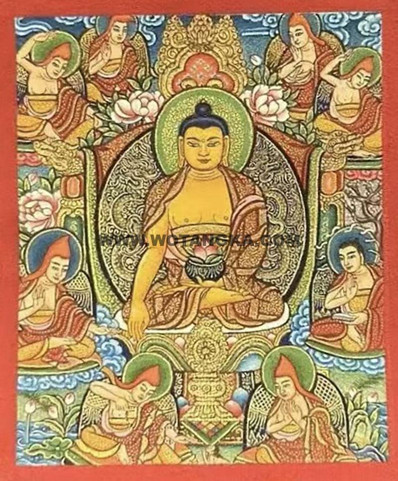 编号118-2598871：彩绘小唐卡-释迦牟尼佛（长方形·8*6CM左右）