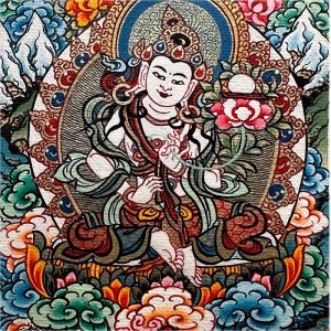 编号118-2905450：彩绘小唐卡-月光菩萨（长方形·5*4CM左右）