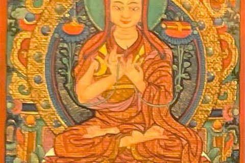 编号118-3645647：彩绘小唐卡-宗喀巴大师（长方形·7*5CM左右）