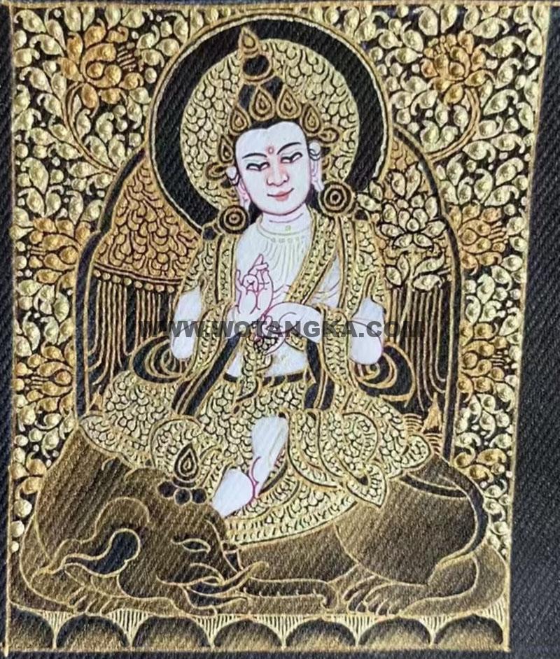 编号118-3689159：黑金小唐卡-骑象普贤菩萨（长方形·5*4CM左右）