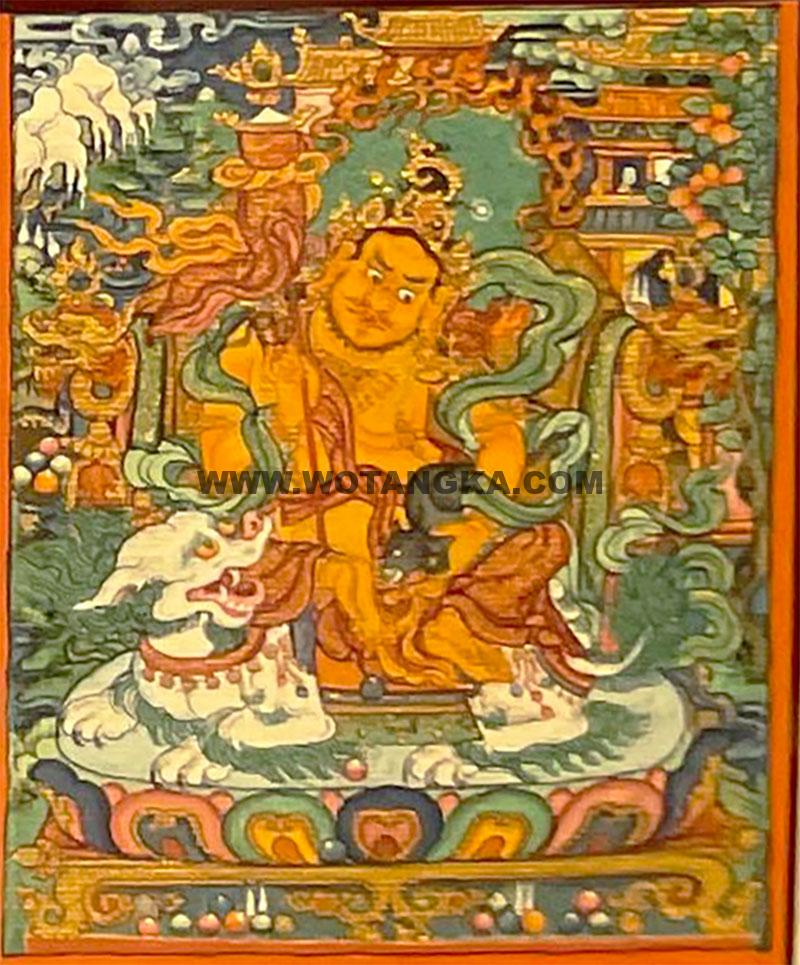 编号118-3846584：彩绘小唐卡-财宝天王（长方形·7*5CM左右）