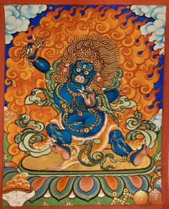 编号118-5106595：彩绘小唐卡-金刚手菩萨（长方形·5*4CM左右）