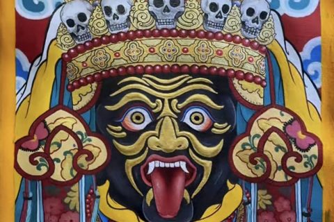 编号118-6234378：彩绘小唐卡-扎基拉姆（长方形·5*4CM左右）