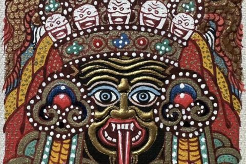 编号118-6278448：彩绘小唐卡-扎基拉姆（长方形·5*4CM左右）