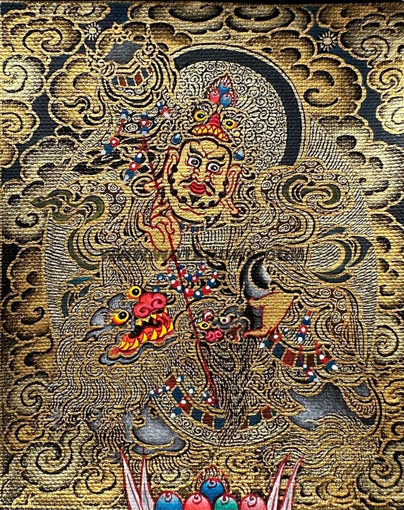 编号118-6279931：黑金小唐卡-财宝天王（长方形·5*4CM左右）