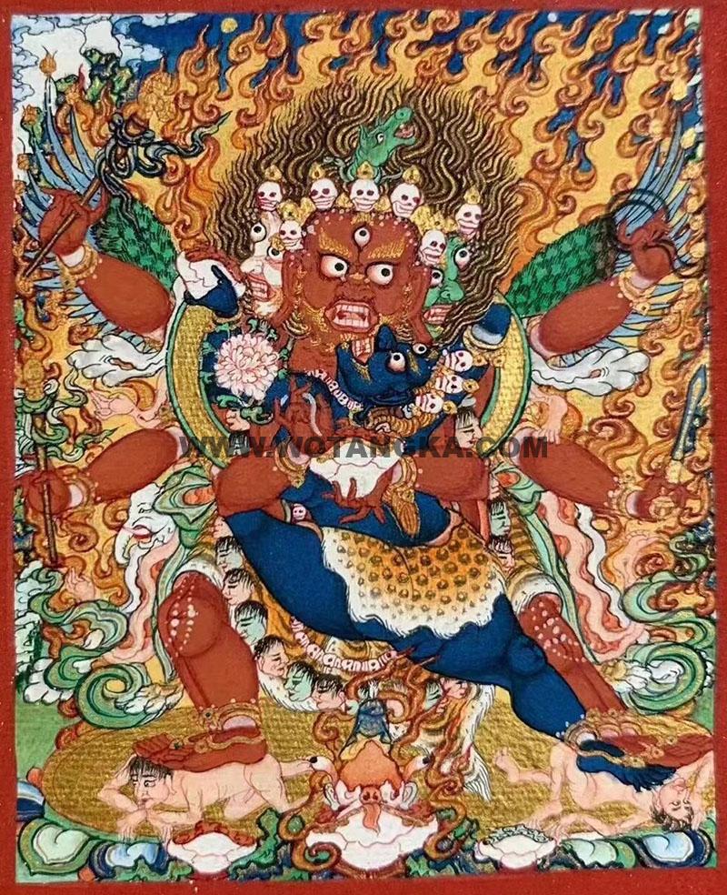 编号118-6320679：彩绘小唐卡-马头明王（长方形·5*4CM左右）