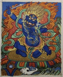 编号118-6467756：彩绘小唐卡-不动明王（长方形·5*4CM左右）