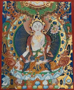 编号118-6597130：彩绘小唐卡-白度母（长方形·5*4CM左右）