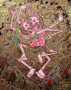 编号118-6647745：黑金小唐卡-尸陀林主（长方形·5*4CM左右）