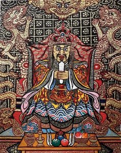 编号118-7313996：黑金小唐卡-龙五爷（长方形·5*4CM左右）