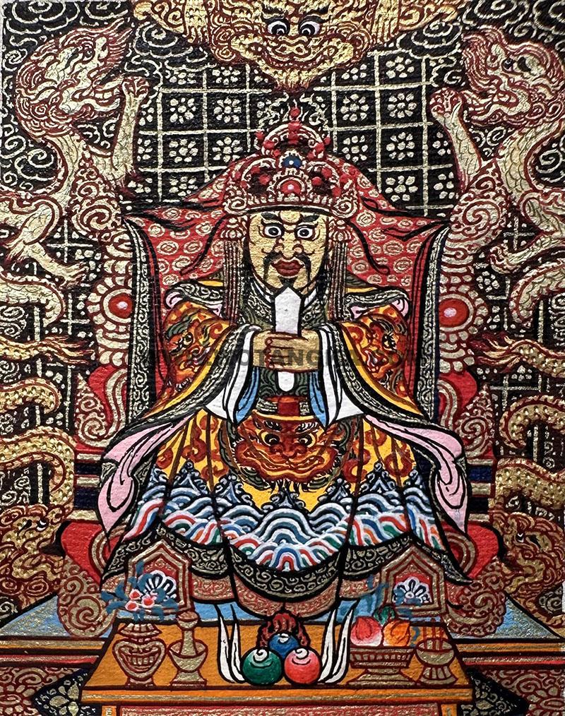 编号118-7313996：黑金小唐卡-龙五爷（长方形·5*4CM左右）