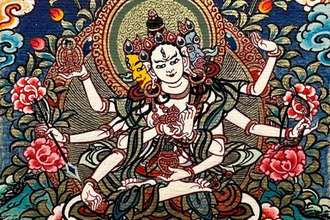 编号118-7454615：彩绘小唐卡-尊胜佛母（长方形·5*4CM左右）