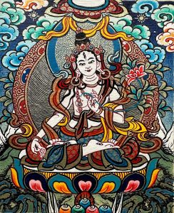 编号118-7540923：彩绘小唐卡-白度母（长方形·5*4CM左右）