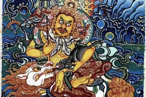 编号118-7931062：彩绘小唐卡-财宝天王（长方形·5*4CM左右）