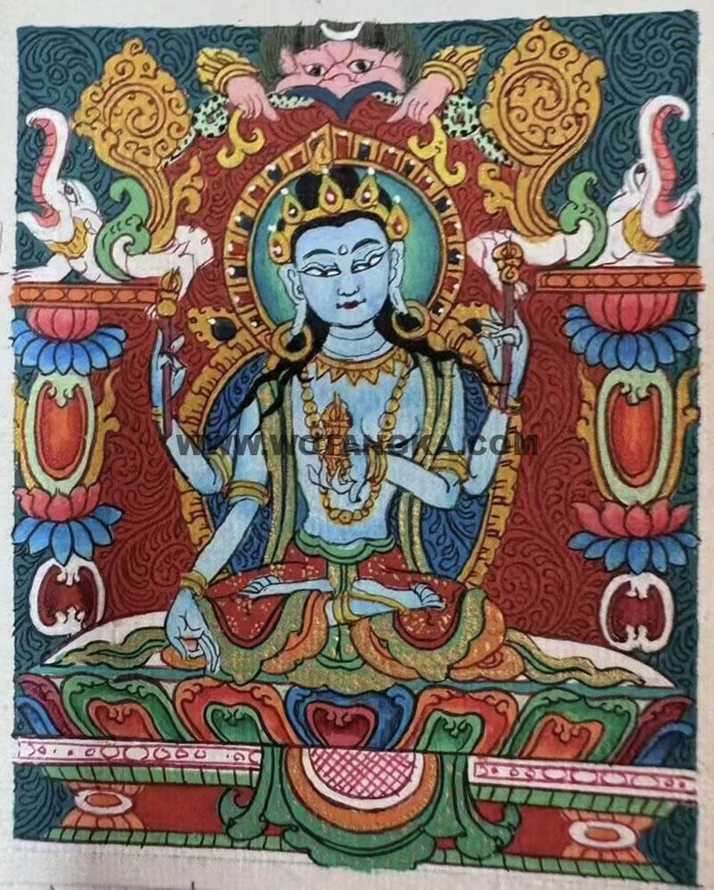 编号118-8173889：彩绘小唐卡-胜三界度母（长方形·5*4CM左右）