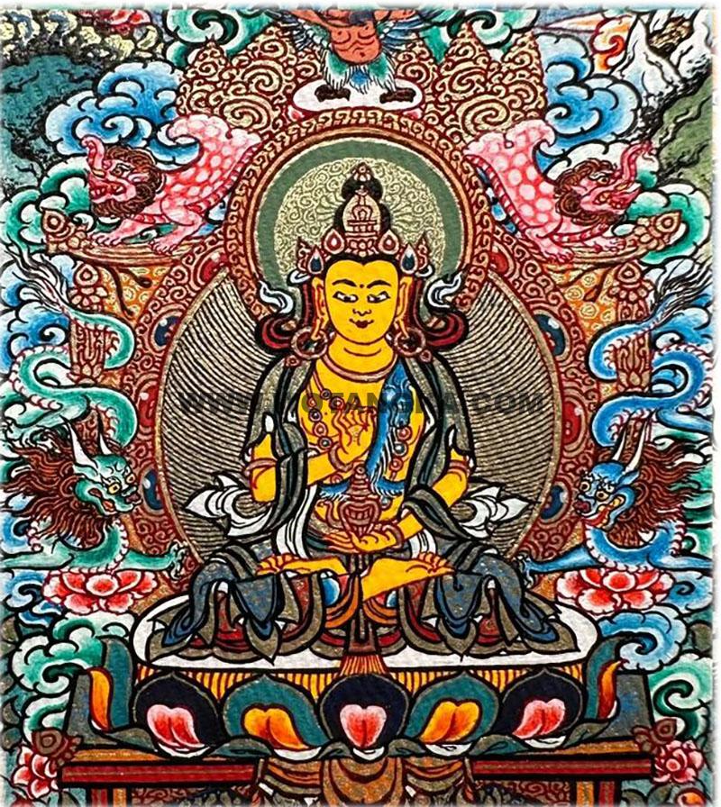 编号118-8242535：彩绘小唐卡-弥勒菩萨（长方形·5*4CM左右）