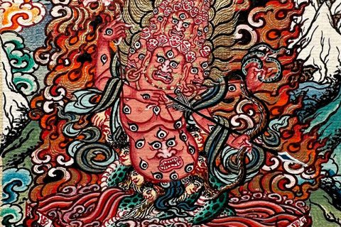 编号118-8532486：彩绘小唐卡-惹呼拉（长方形·5*4CM左右）