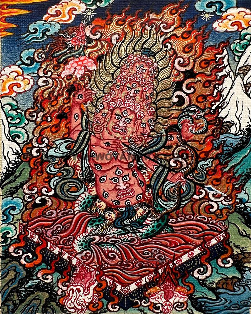 编号118-8532486：彩绘小唐卡-惹呼拉（长方形·5*4CM左右）