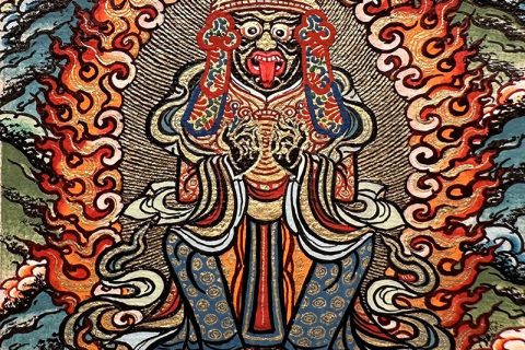 编号118-8542645：彩绘小唐卡-扎基拉姆（长方形·5*4CM左右）