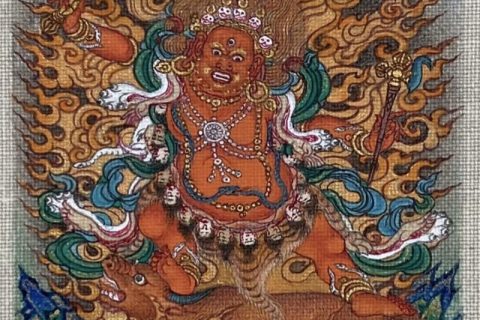 编号118-8775258：彩绘小唐卡-红阎魔敌（长方形·5*4CM左右）