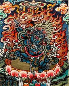 编号118-8978155：彩绘小唐卡-金刚手菩萨（长方形·5*4CM左右）