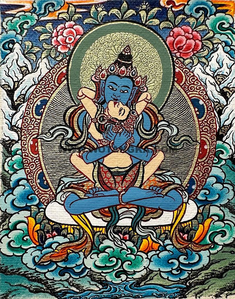 编号118-9293263：彩绘小唐卡-莲师八变·海生金刚（长方形·5*4CM左右）